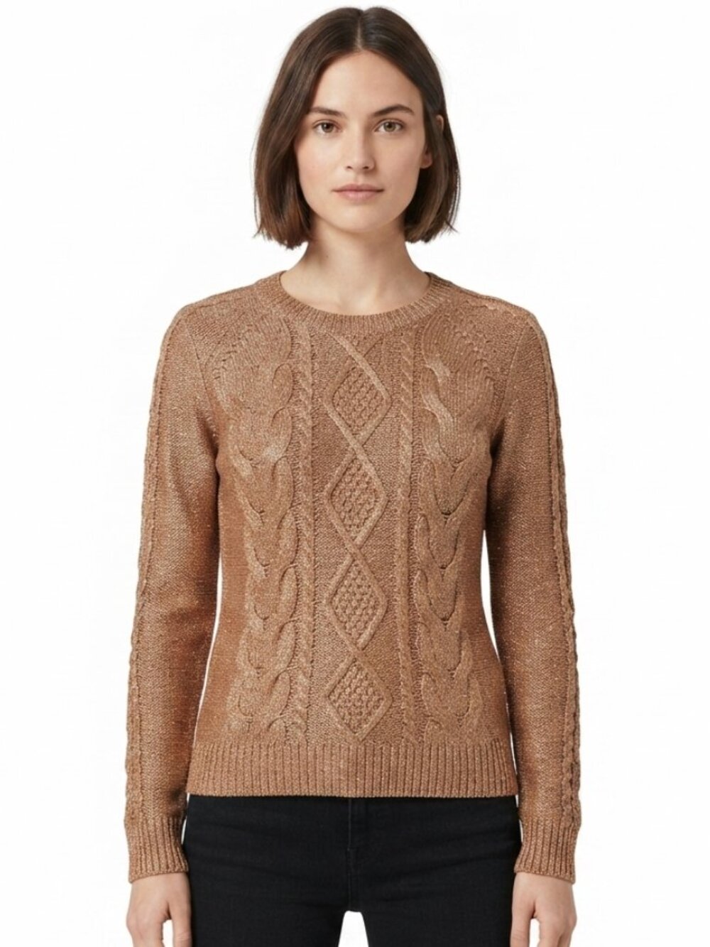 H&M Knit Metallic Cabled Crewneck Sweater- Sz. Sm